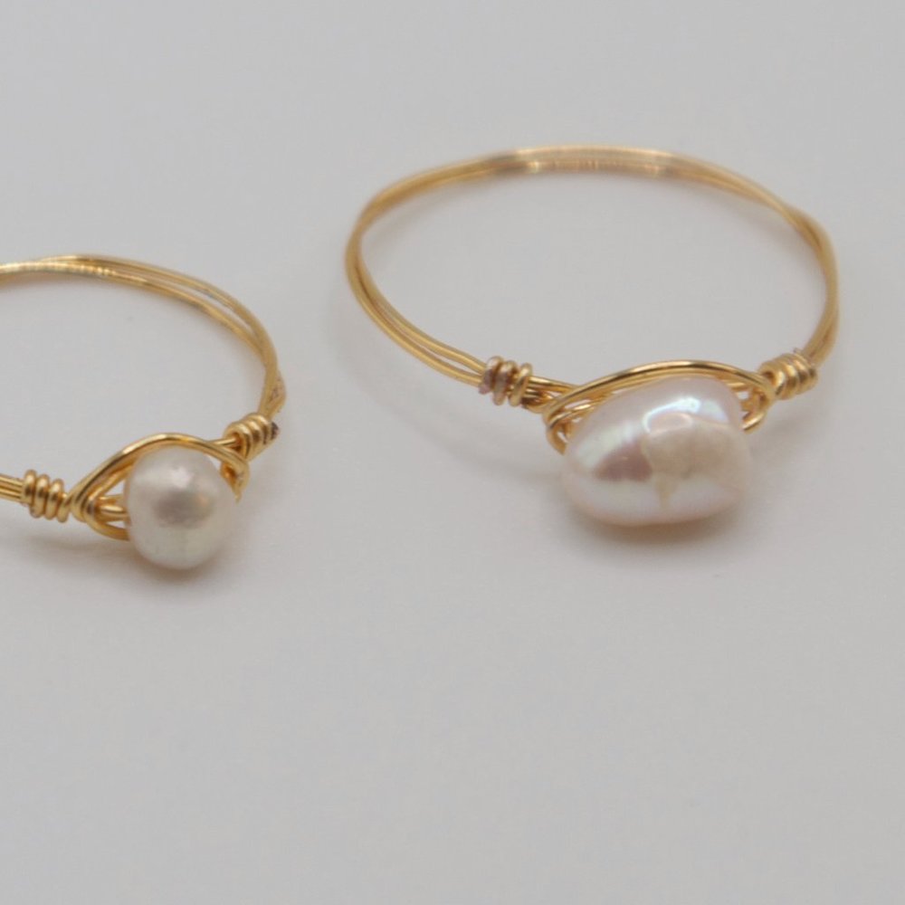 The Jessa Ring -  freshwater pearl ring - handmade